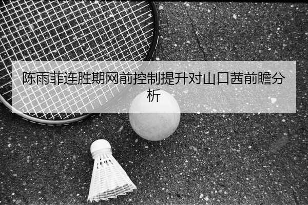 陈雨菲连胜期网前控制提升对山口茜前瞻分析